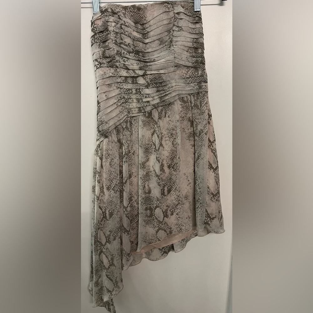 City Studio Strapless Python Snake Print Dress Pink 7